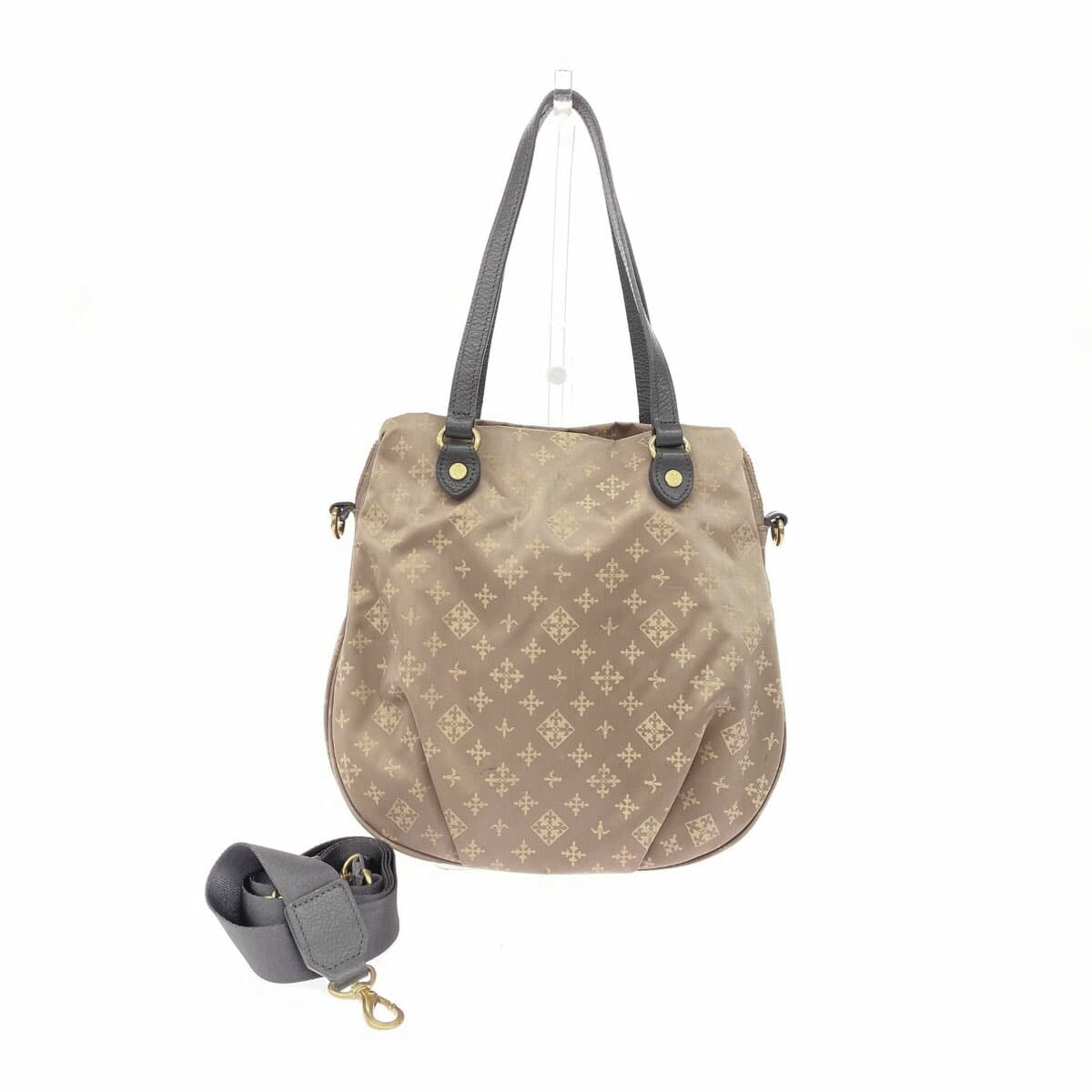 russet Lattice 2WAY Tote Bag Beige Nylon Monogram Ladies bag