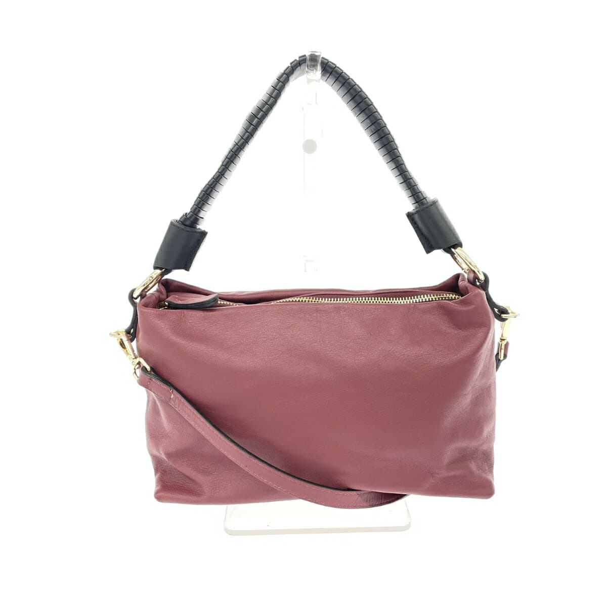 INNUE BASIC 2WAY Shoulder Bag Leather Bordeaux Ladies