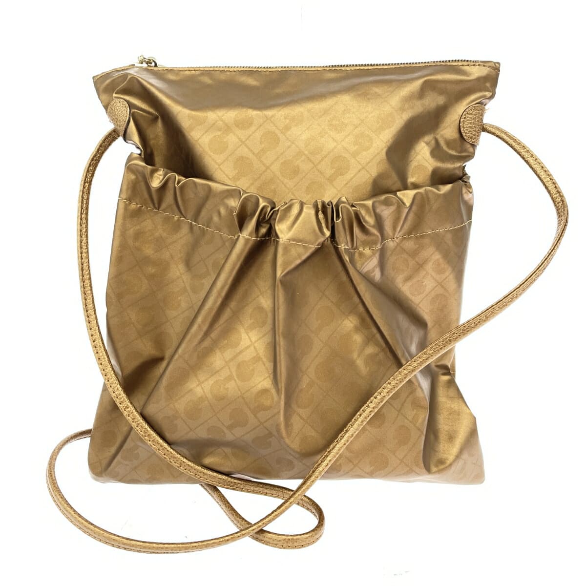 GHERARDINI Shoulder Bag in Good Condition, Softy/Nylon, Bronze Color, Women's