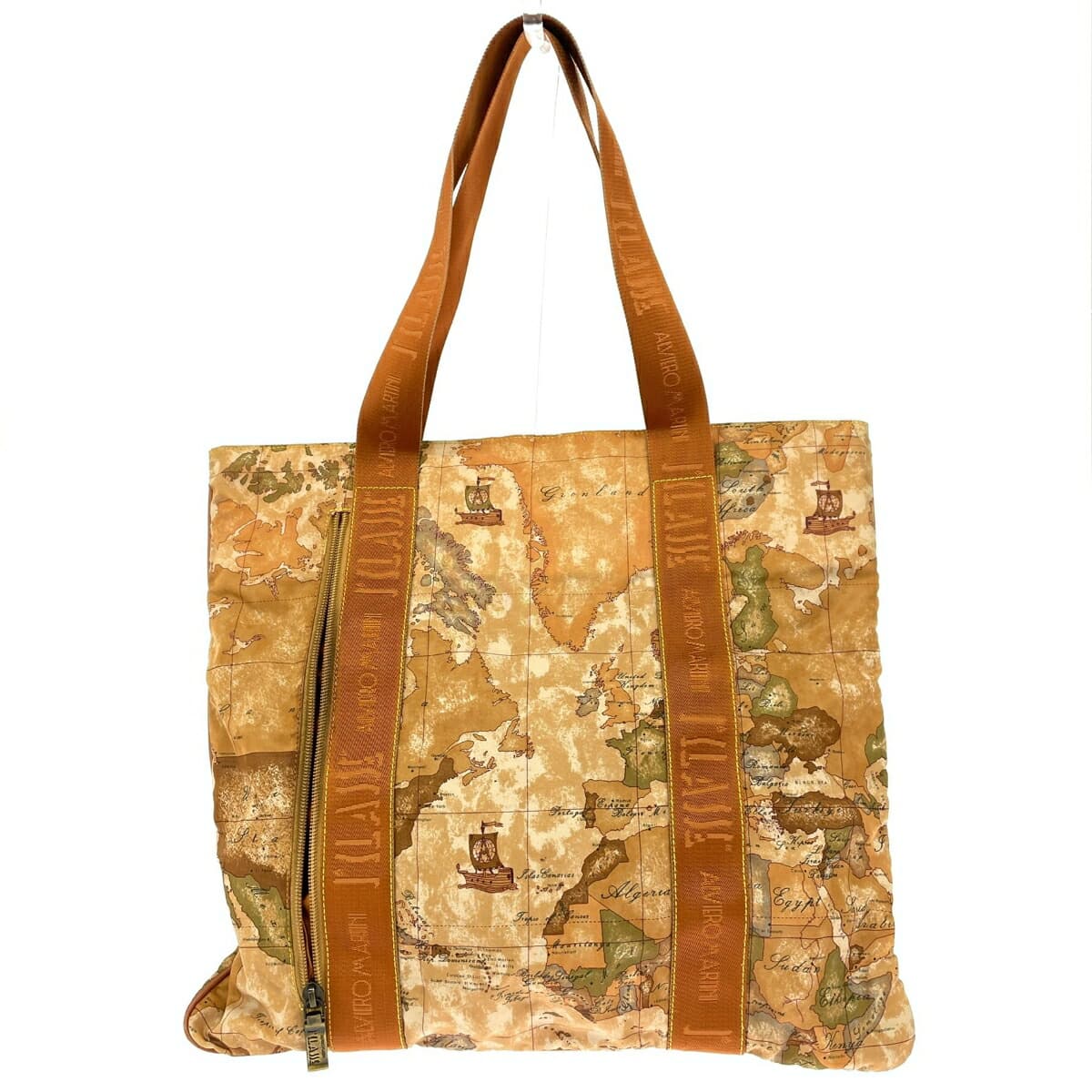 PRIMA CLASSE Tote Bag Map Pattern/Nylon Beige Unisex