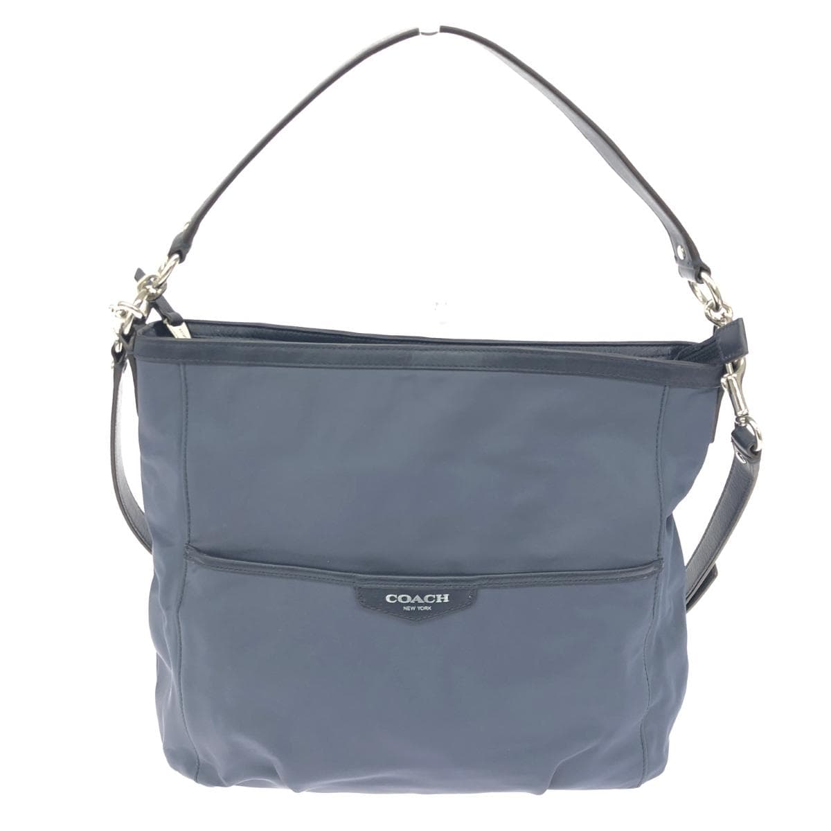 COACH 2WAY Shoulder Bag Good Condition Nylon F32981 Navy Ladies
