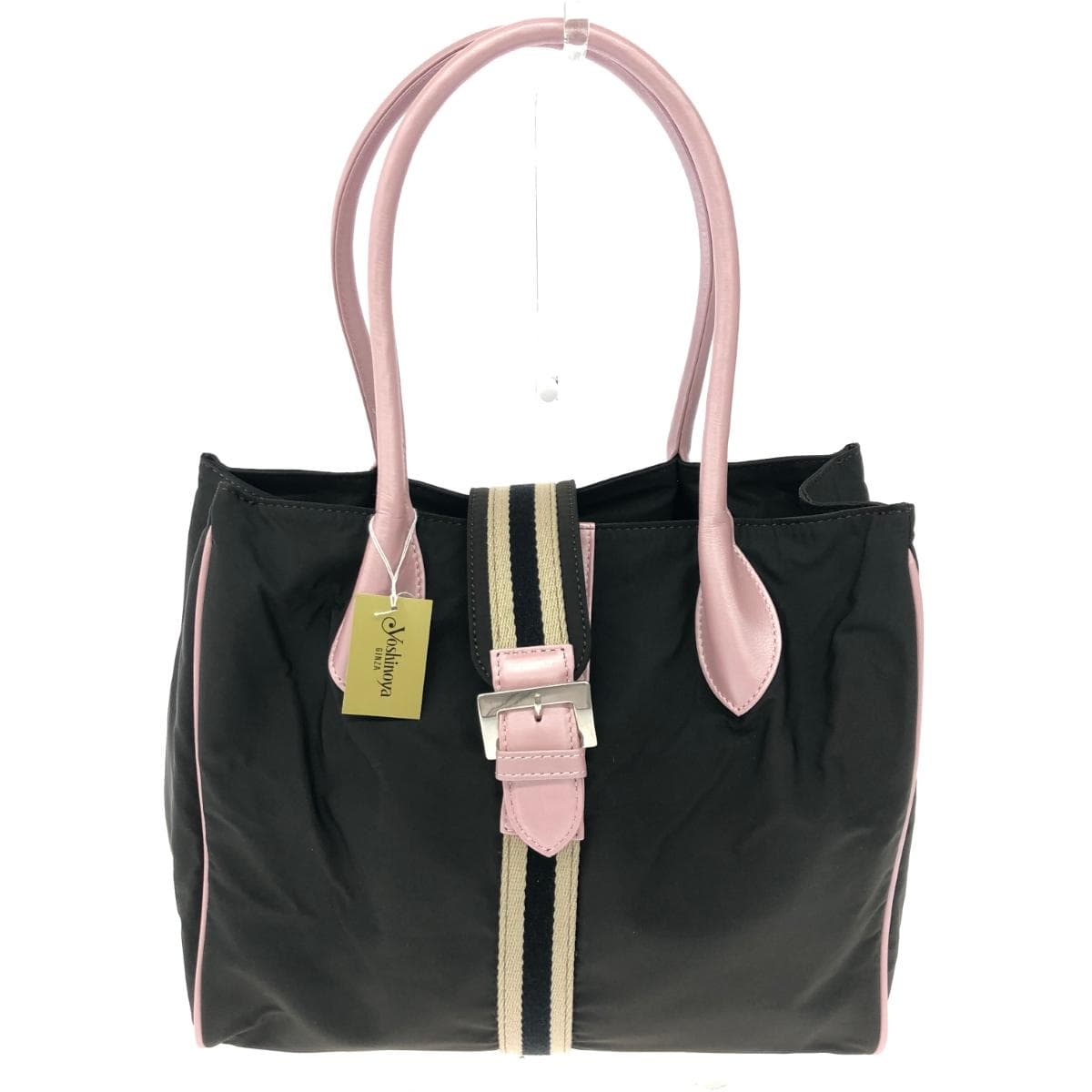 Ginza Yoshinoya Tote Bag Like New Nylon × Leather Brown Ladies