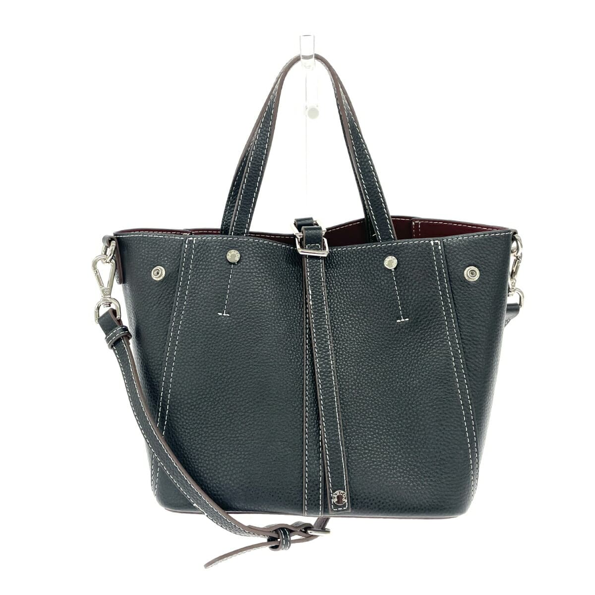 BARCOS 2WAY Bag Good Condition Leather Black Women's