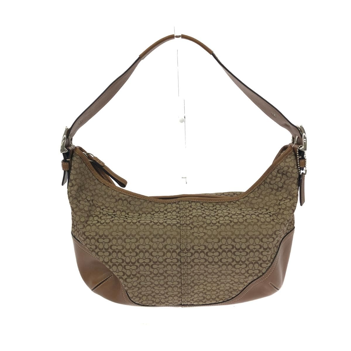 COACH Coach One Shoulder Bag Good Condition Mini Signature Canvas × Leather Beige Ladies