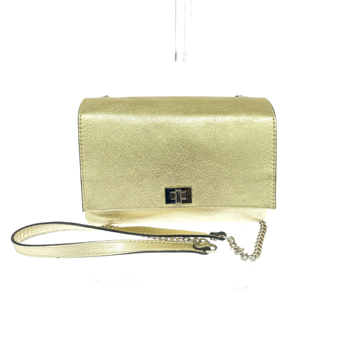 GIANNI CHIARINI Chain Shoulder Leather Gold Color Women's