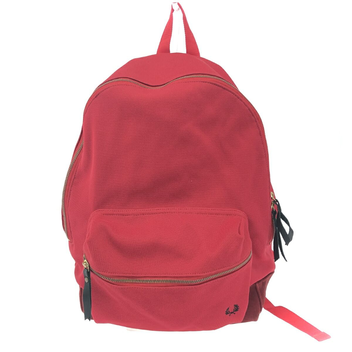 FRED PERRY Backpack Logo Embroidery / Suede Combination Red Unisex
