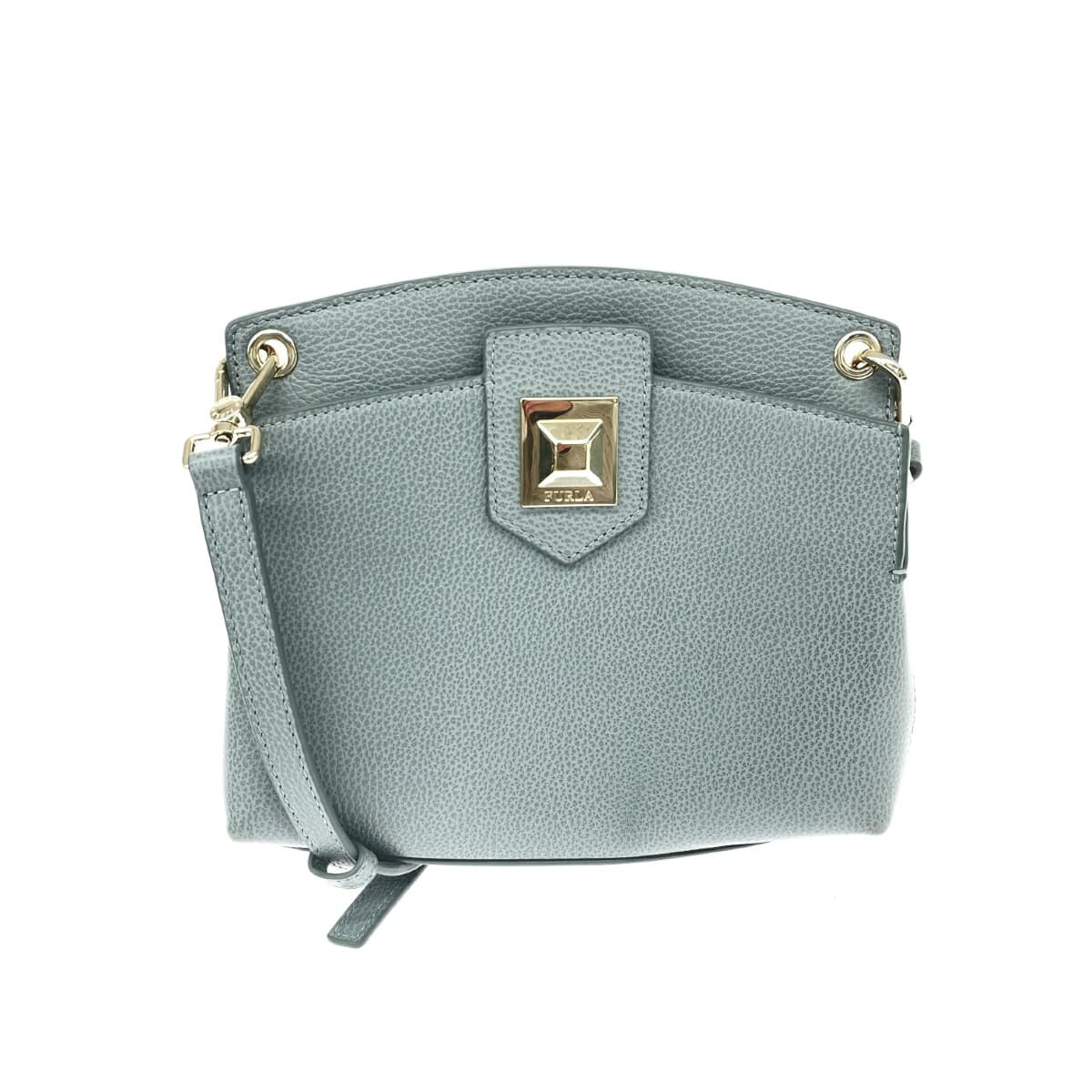 FURLA Anamini Crossbody Leather Light Blue Blue Women's