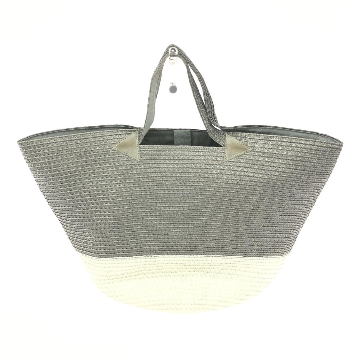 CATERINA BERTINI Basket Bag Made in Italy / Fake Straw Silver Color Women's