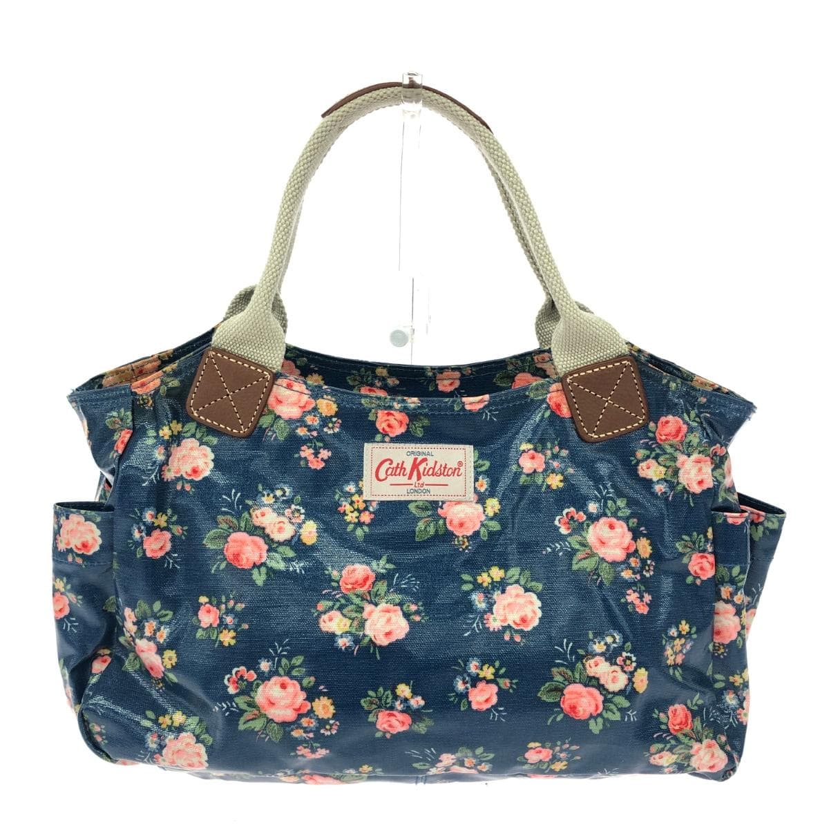 Cath Kidston Tote Bag Good Condition Floral Pattern/PVC Navy Women's