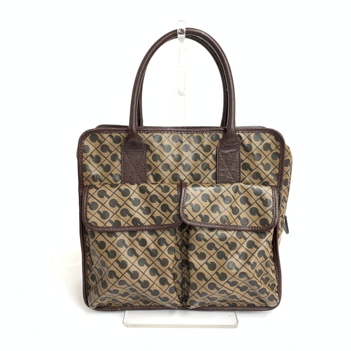 GHERARDINI Tote Bag Good Condition Soft Nylon Brown Ladies