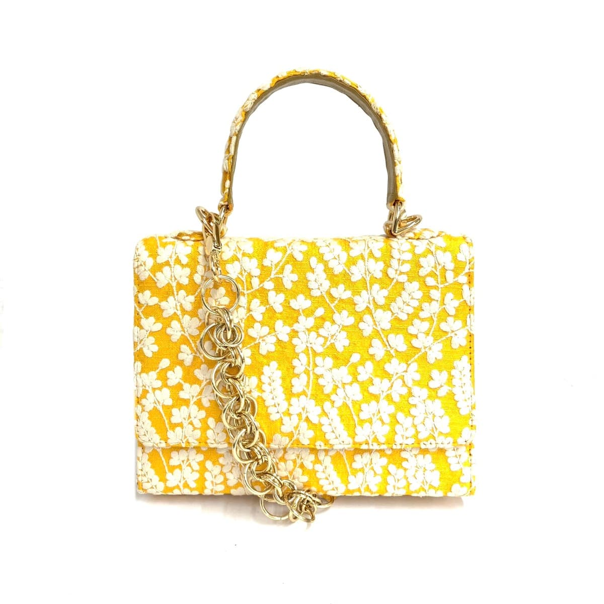 TANGO 2WAY Handbag Unused Item Chain Flower Embroidery Jacquard Yellow Ladies