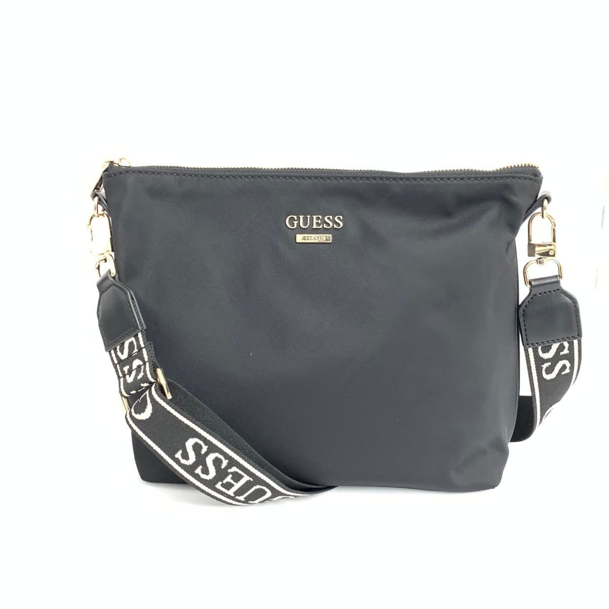 GUESS Guess Shoulder Bag Good Condition Logo Hardware Nylon NN9676014 Black Women's