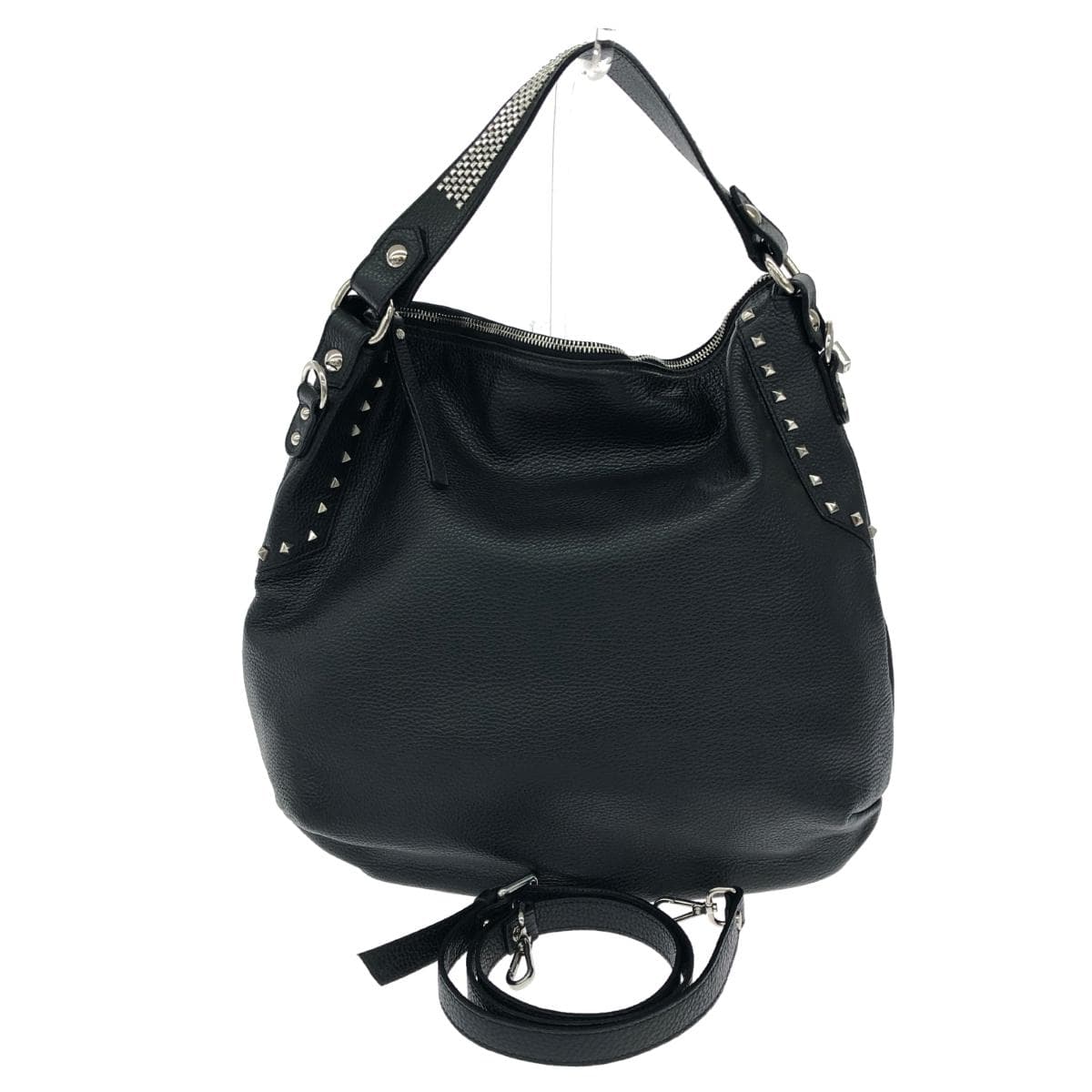 GIANNI NOTARO 2-Way Bag - Good Condition Studs/Leather Black Women's